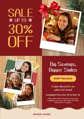 Red Festive Holiday Sale Promotion Poster