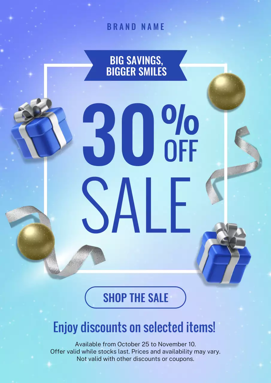 Blue Modern Sale Promotion Poster
