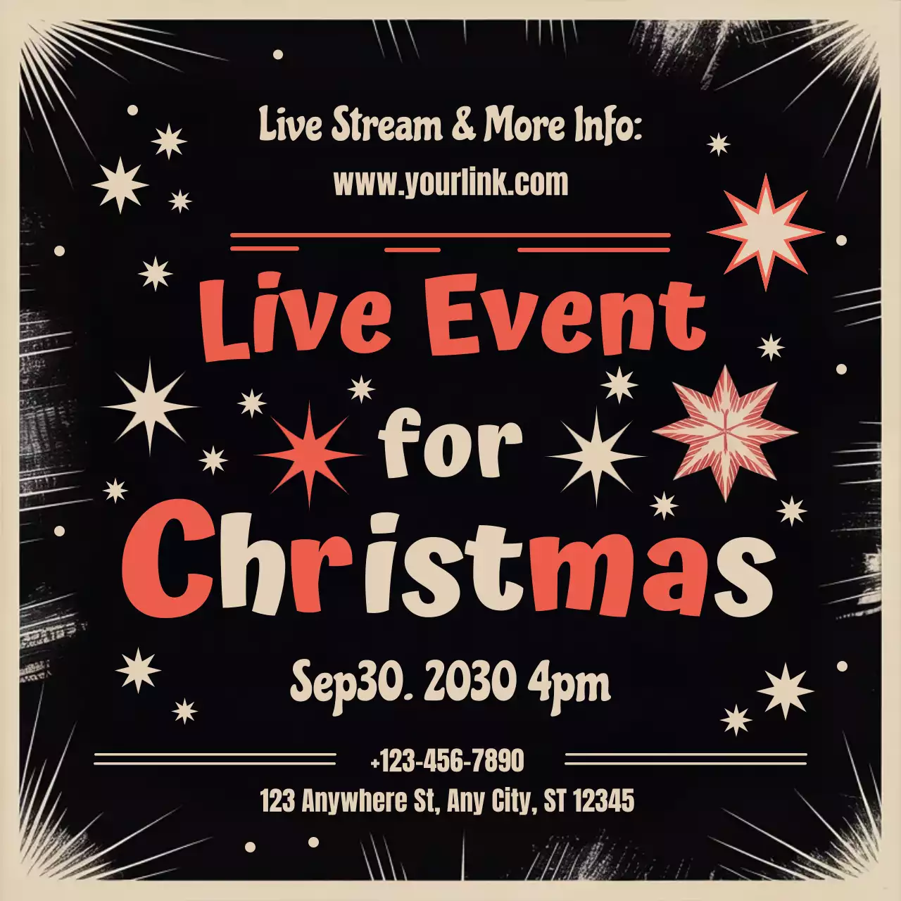 Black Retro Business Event Instagram Post