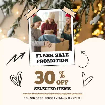 Beige Festive Holiday Sale Promotion