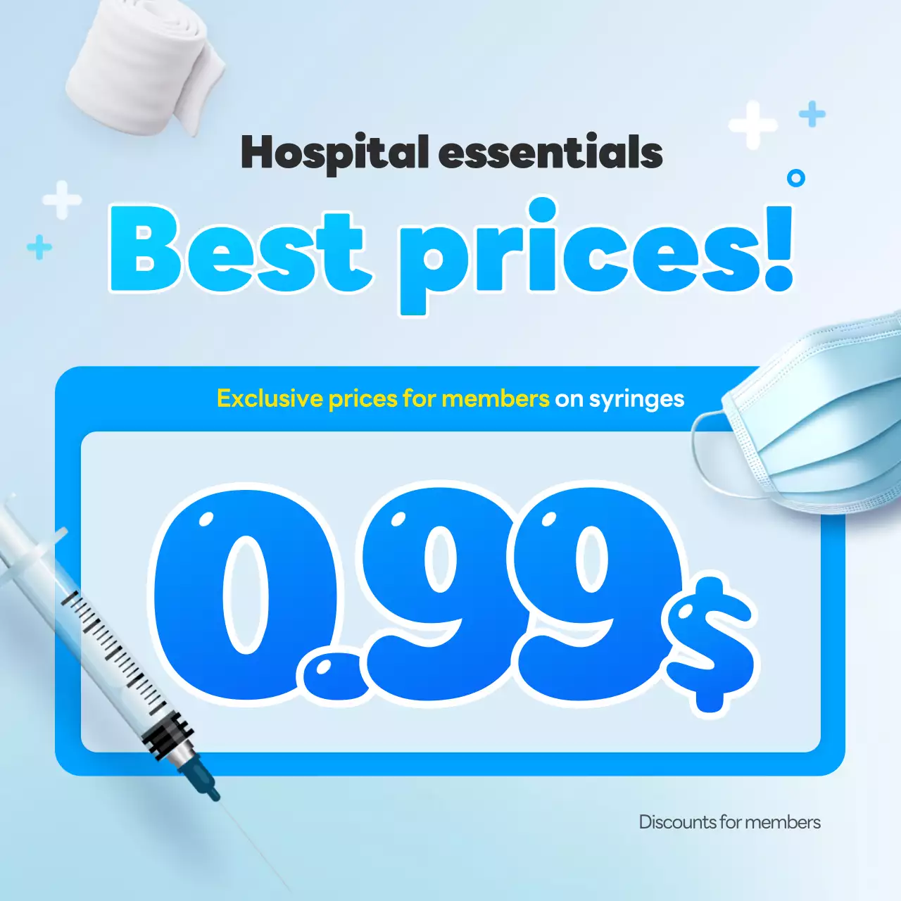 quảng cáo y tế hiện đại màu xanh