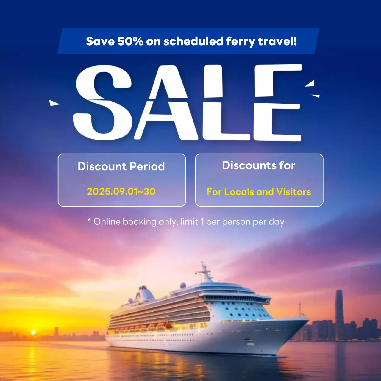 promosi perjalanan modern biru