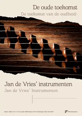 Beige Traditionele Muziekinstrumenten Tentoonstelling