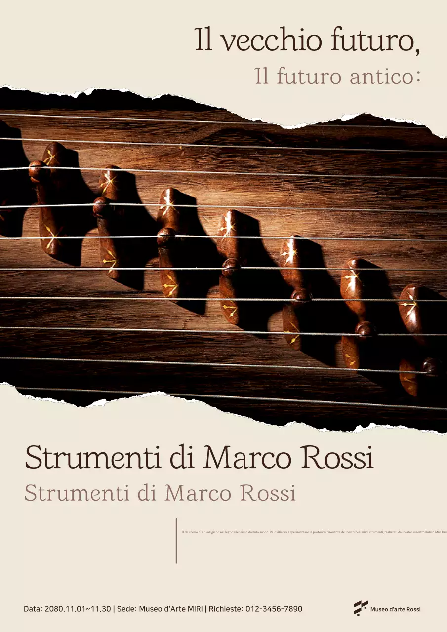 Mostra di strumenti musicali tradizionali beige