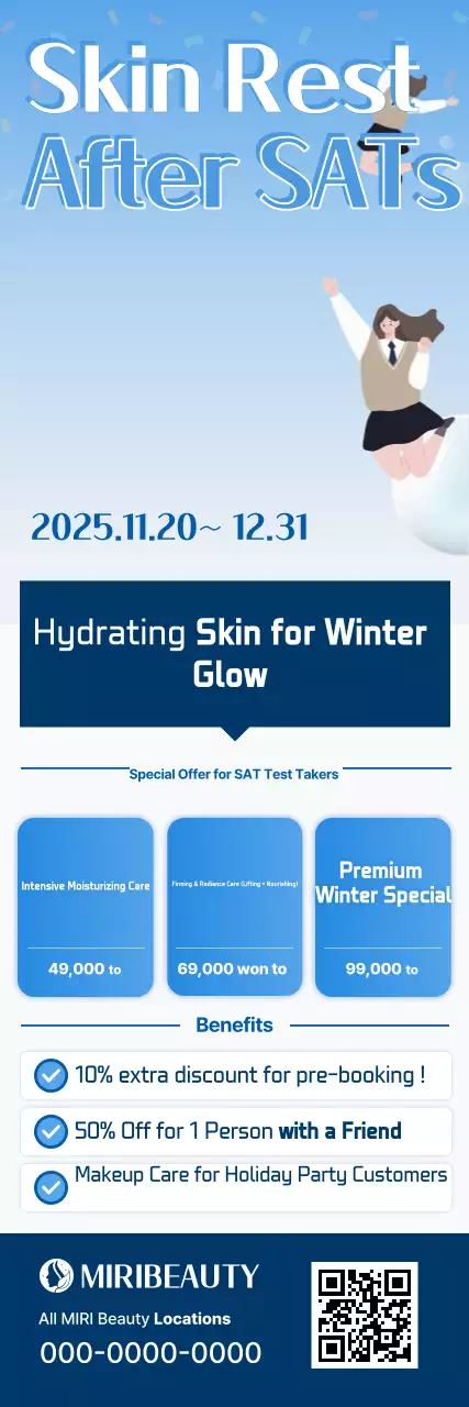 Evento de beleza moderna azul