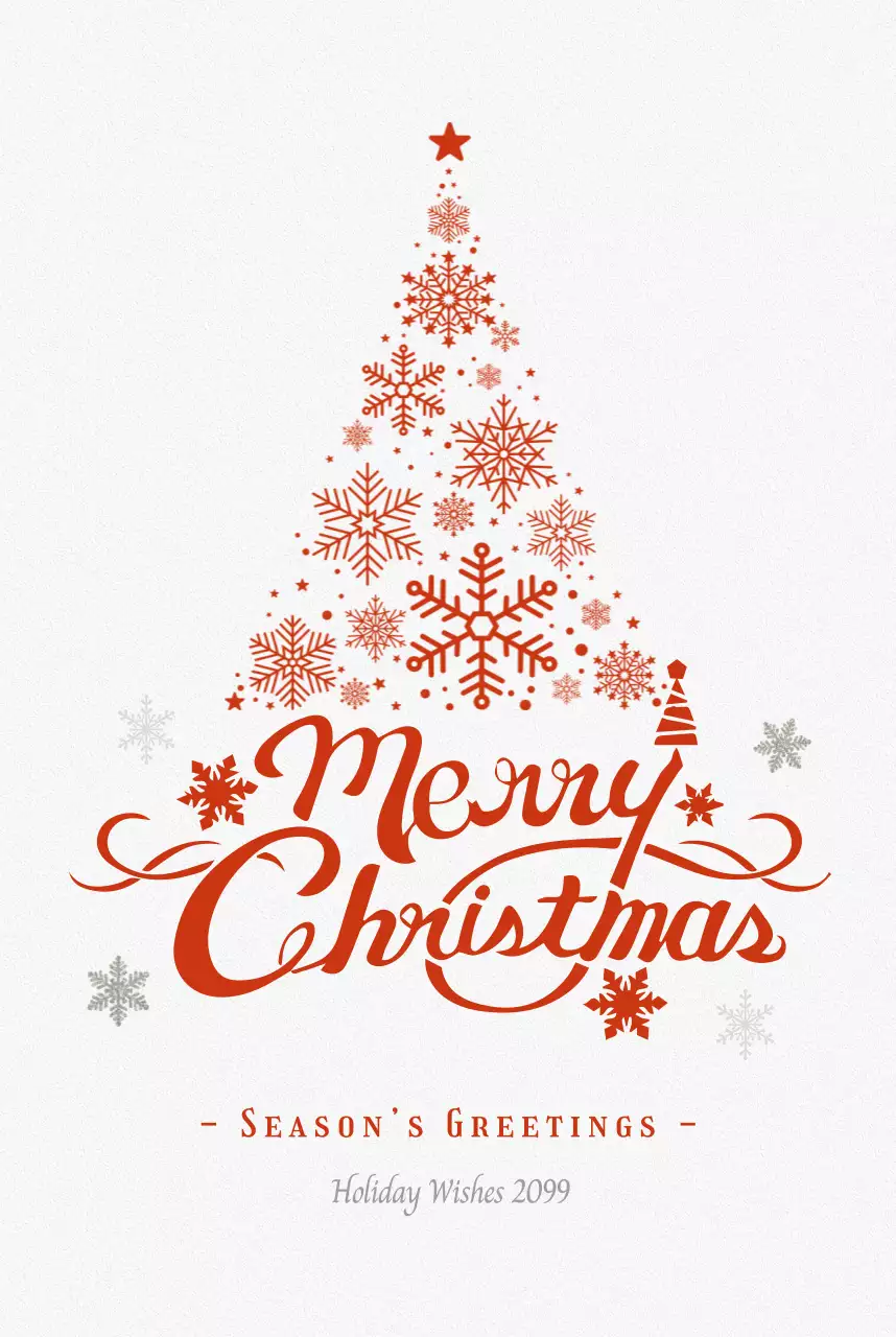 Kartu Pos Natal Sederhana Berwarna Oranye