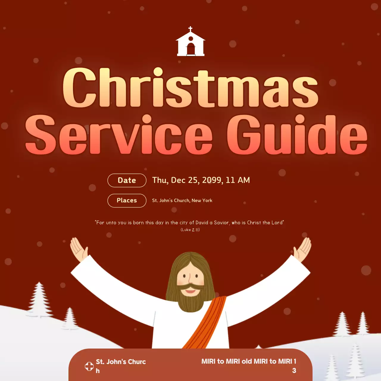 Red Simple Christmas Service Guide