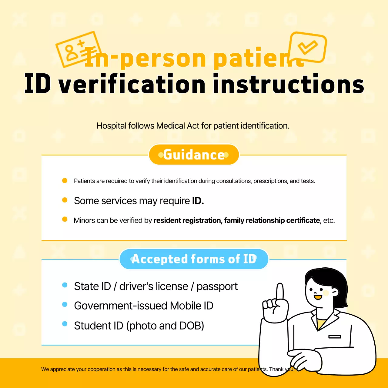 Pemberitahuan Informasi Rumah Sakit Yellow Simple