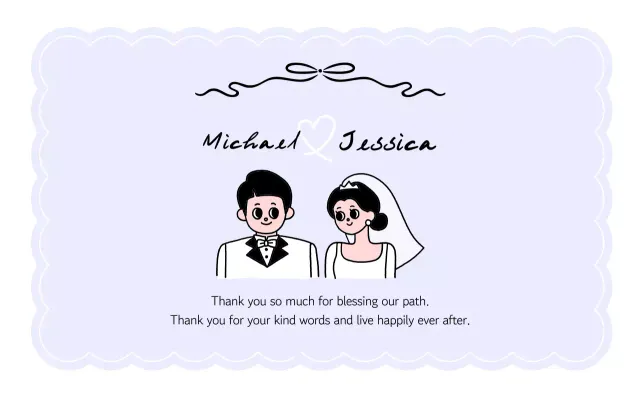 Undangan pernikahan yang lucu dan cantik berwarna ungu