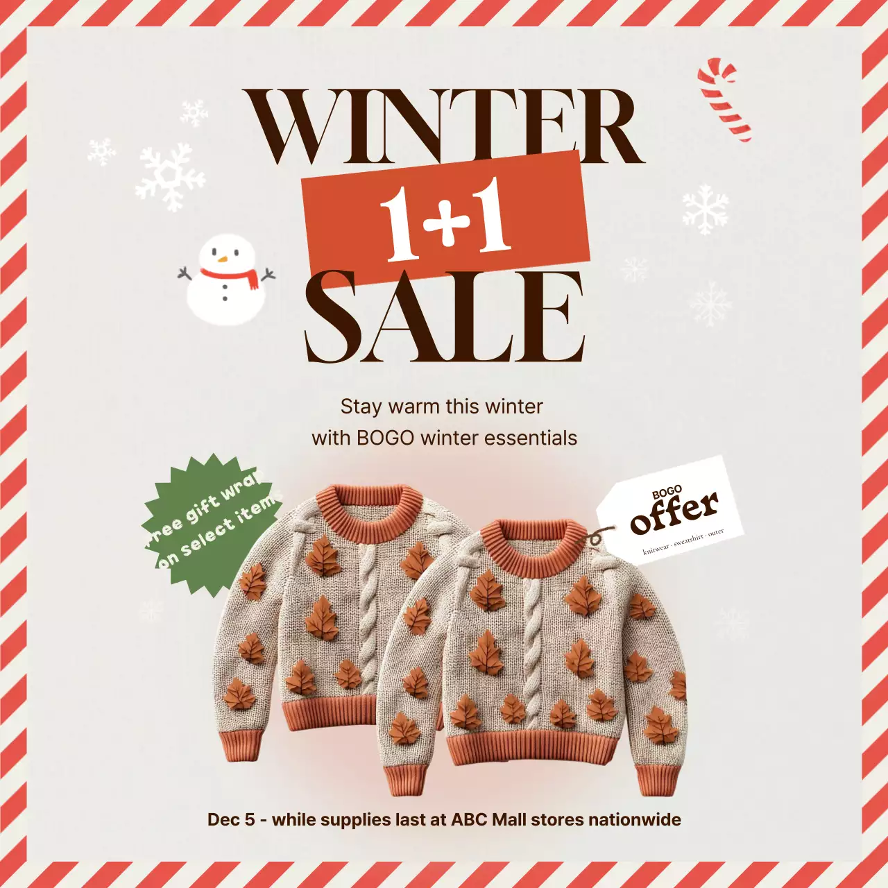 Giảm giá mùa đông đơn giản màu cam