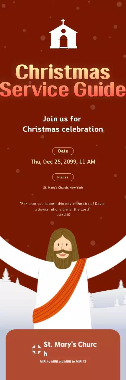 Guia de Serviço de Natal Simples Vermelho