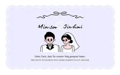 Eine niedliche und liebliche Hochzeitseinladung in Lavendel