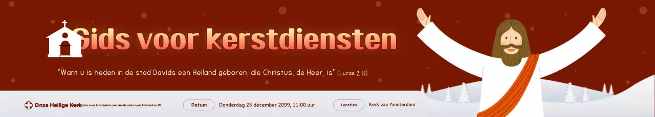 Rode Eenvoudige Kerstdienstgids