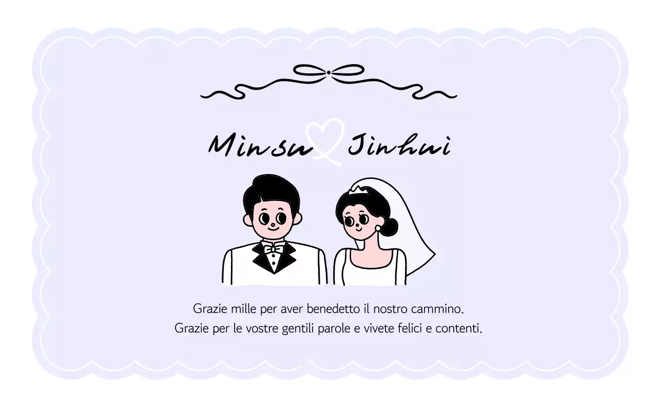 Un grazioso e grazioso invito di nozze color lavanda