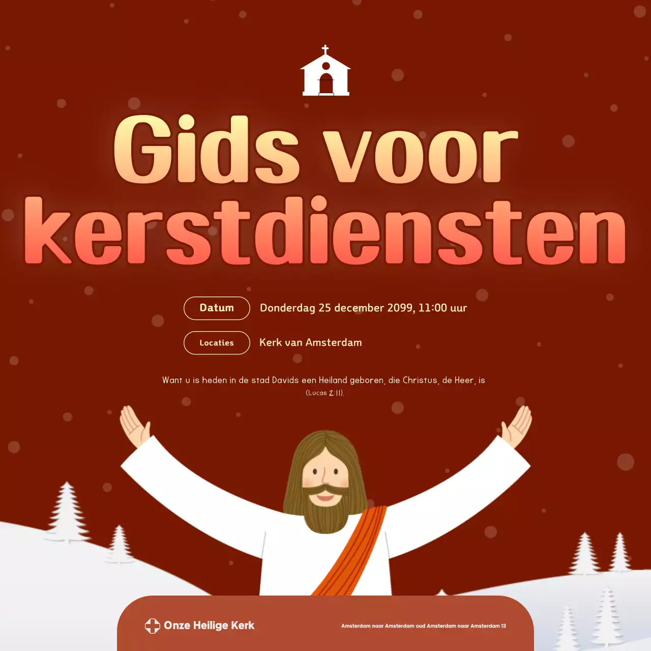 Rode Eenvoudige Kerstdienstgids