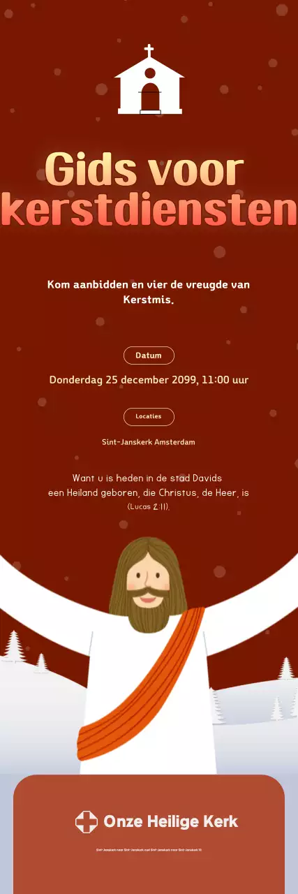 Rode Eenvoudige Kerstdienstgids