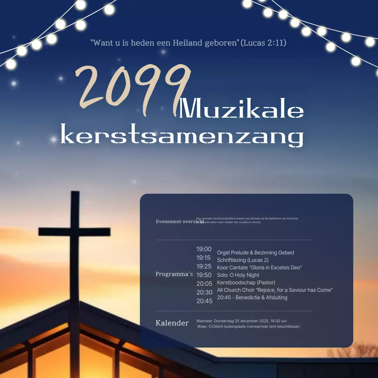 Blauw Eenvoudig Kerstevenement