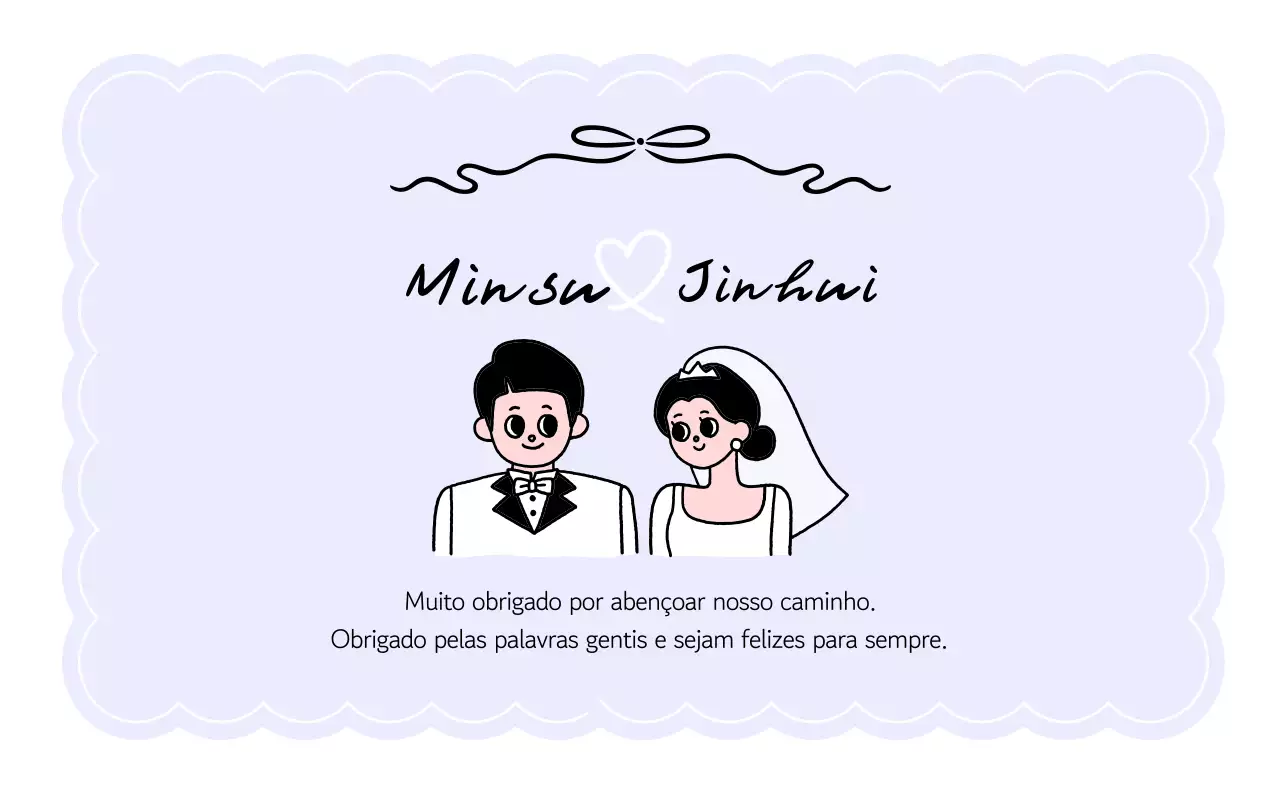 Um convite de casamento lindo e charmoso em tom lilás.