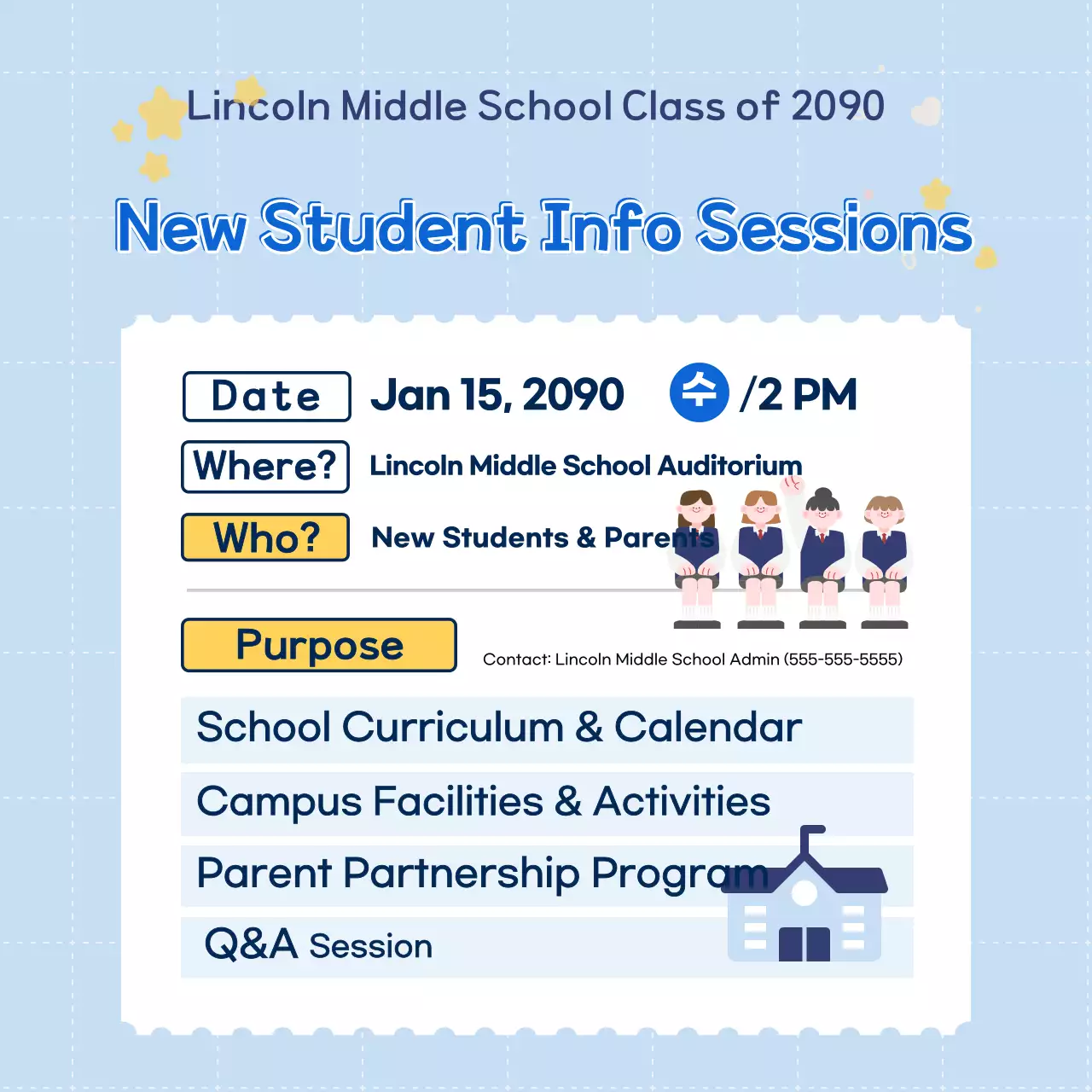 Panduan Sesi Informasi Sekolah Bersih Sky Blue