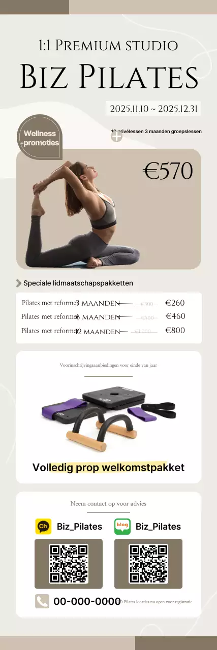 Beige Modern Pilates Promotie