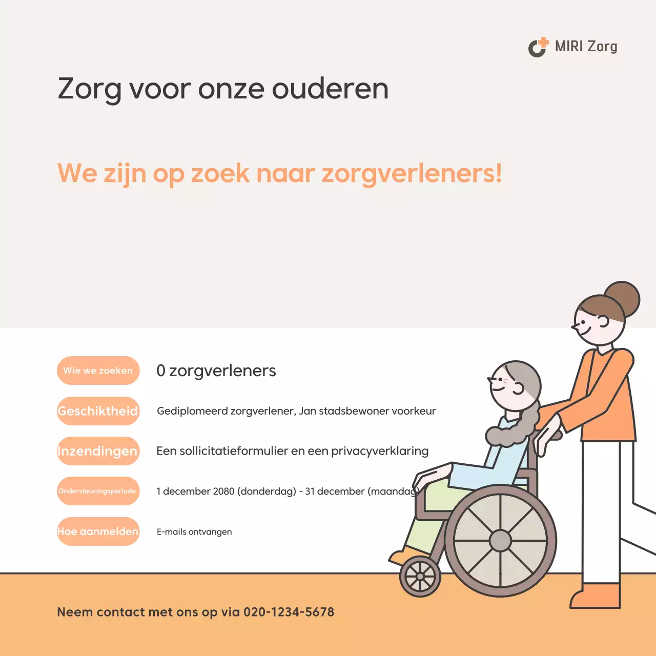 Werving van beige nette zorgverleners