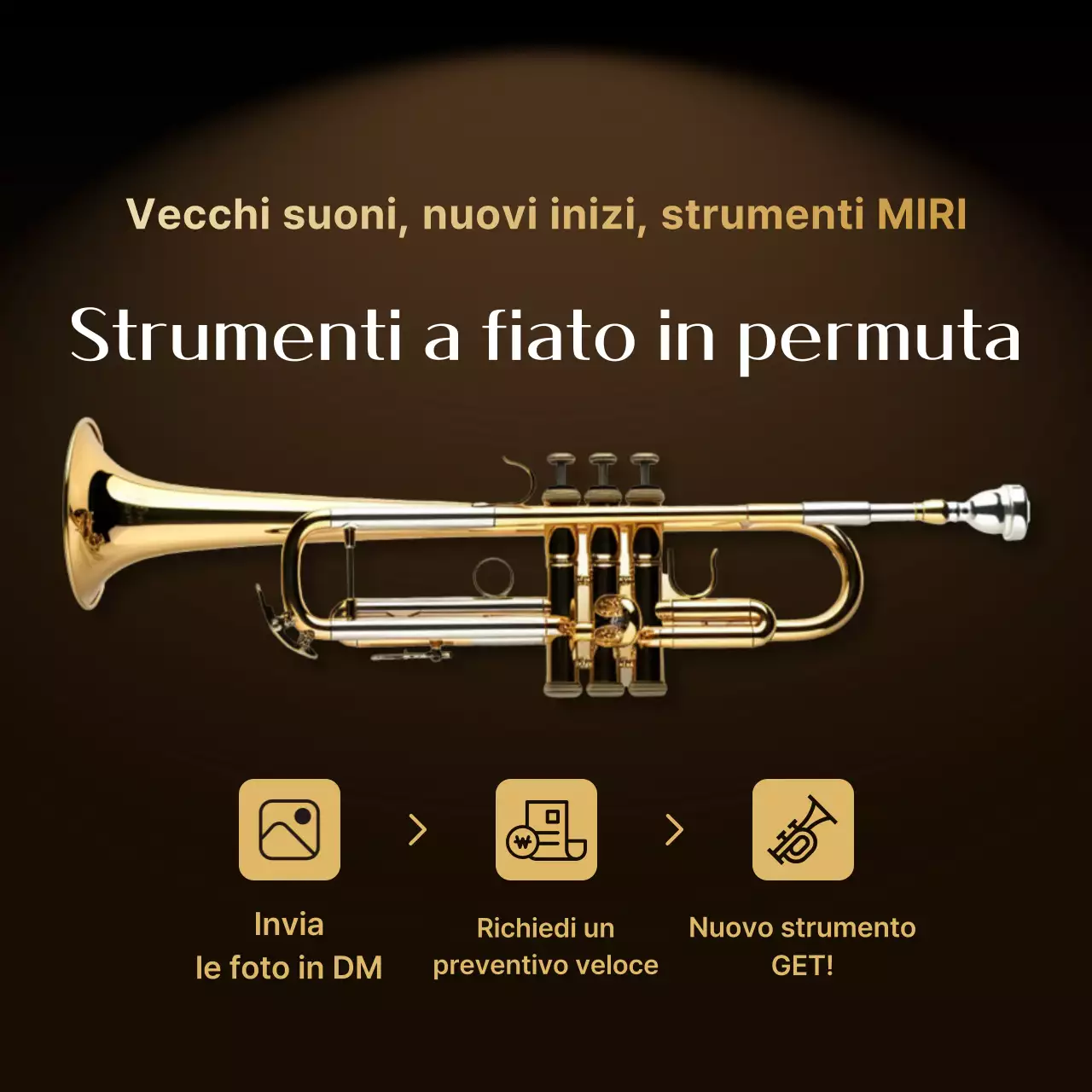 Pubblicità di strumenti musicali moderni marroni