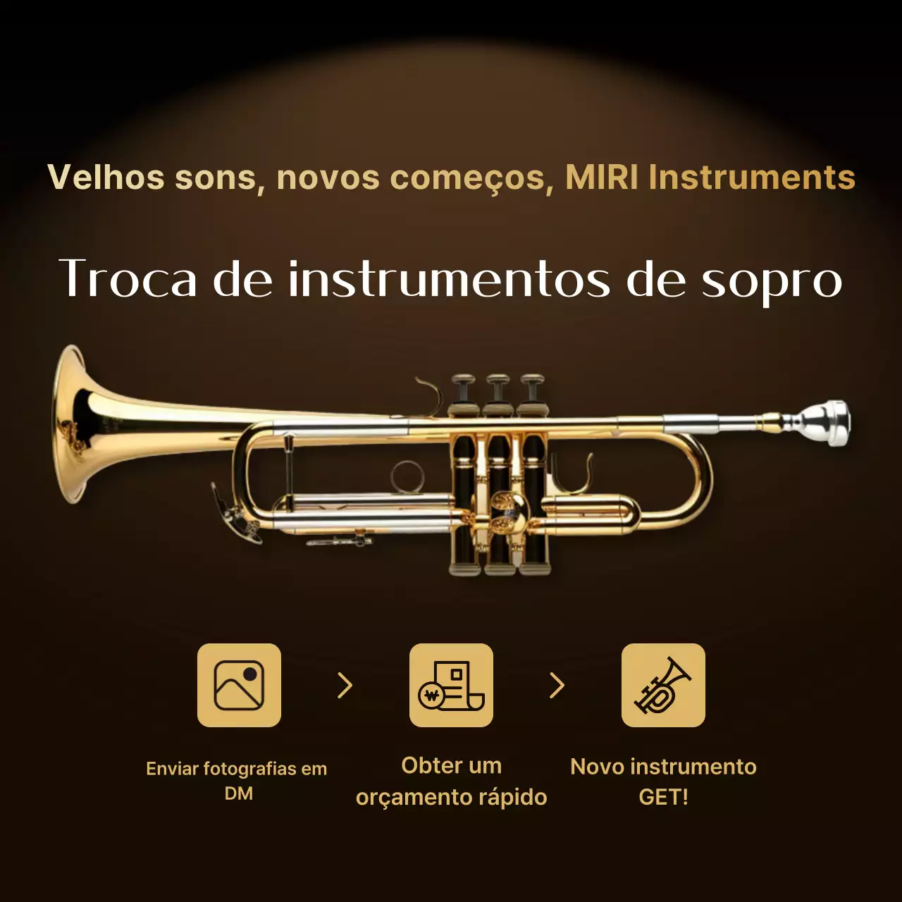 Anúncio de instrumento musical moderno marrom