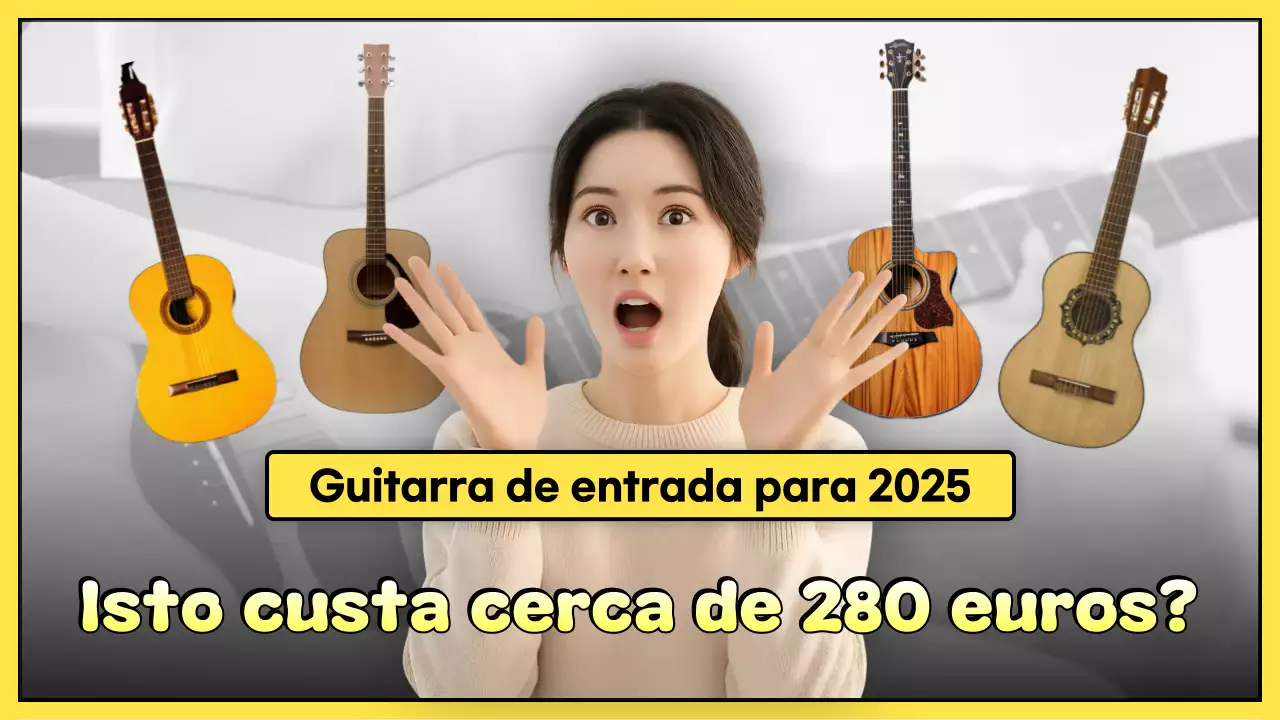 Anúncio de instrumento musical simples amarelo