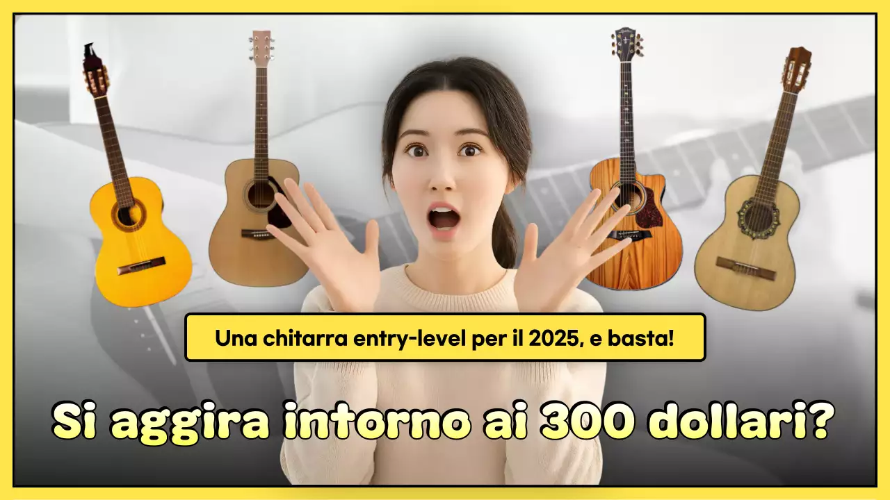 Pubblicità di uno strumento musicale semplice giallo