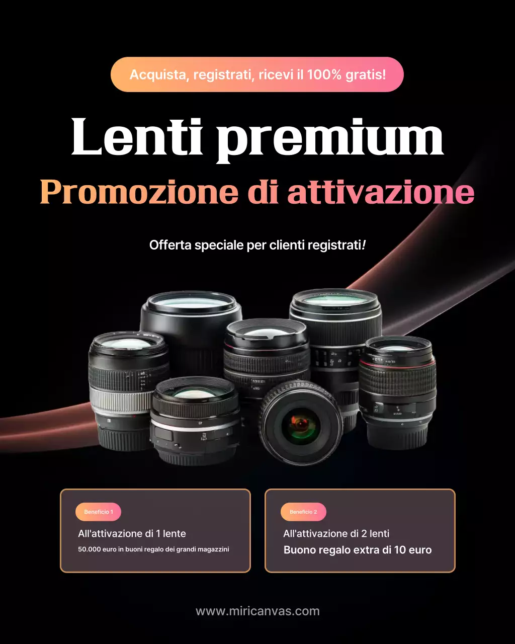 Promozione della fotocamera moderna nera