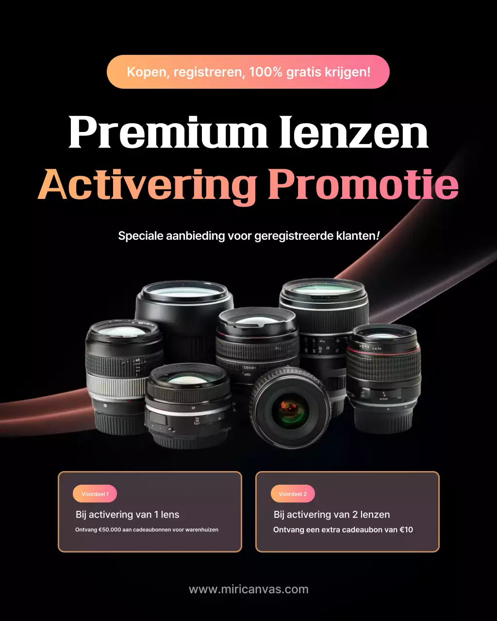 Promotie van zwarte moderne camera's