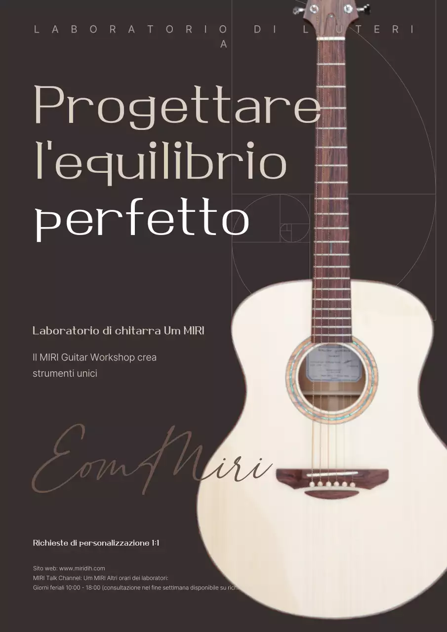 Pubblicità del laboratorio di chitarra moderna Beige