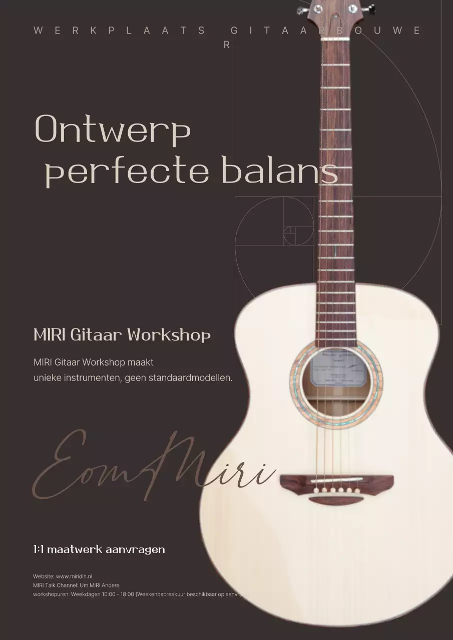 Beige moderne gitaarwerkplaatsadvertentie