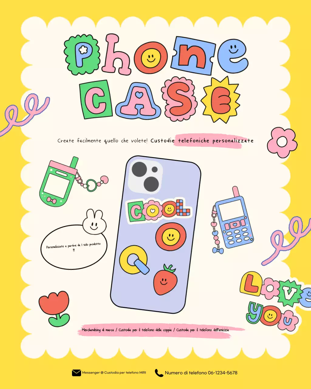 Promozione della custodia per telefono personalizzata Yellow Kitsch