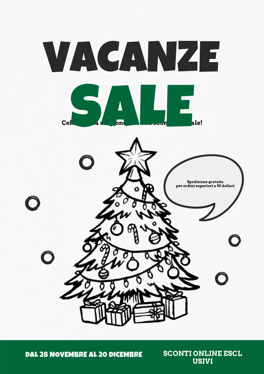 Promozione di vendita natalizia retrò rossa