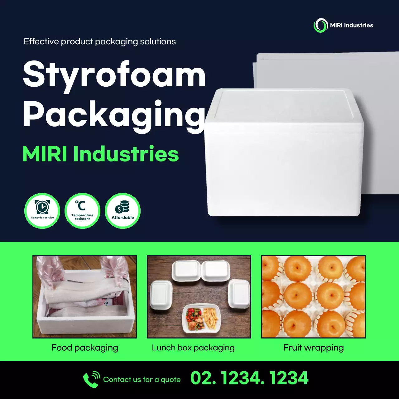 Quảng cáo bao bì đơn giản xanh