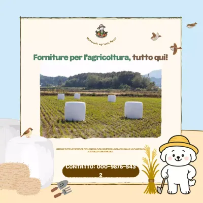 Pubblicità agricola carina color azzurro cielo