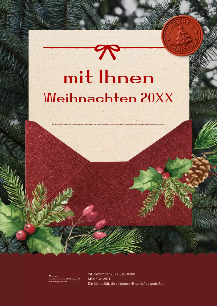 Vintage-Weihnachtseinladung