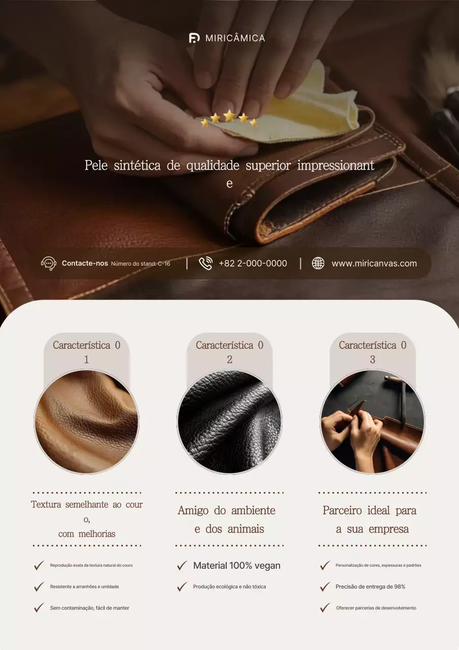 Promoção de tecnologia para fabricação de couro marrom de alta qualidade.