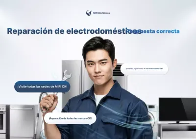 Anuncio de taller de reparación de electrodomésticos azul y limpio