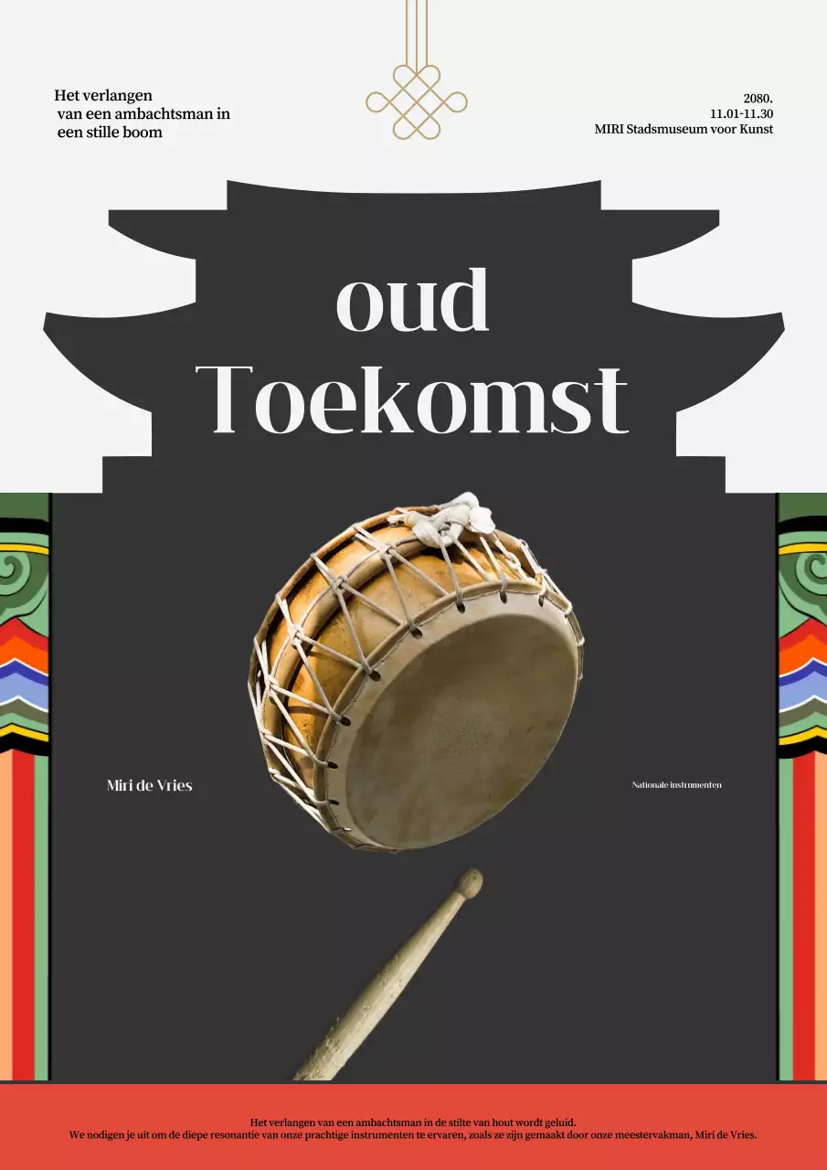 Tentoonstelling over zwarte traditionele Koreaanse muziek