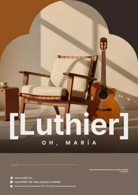 Anuncio de instrumento musical moderno de color marrón