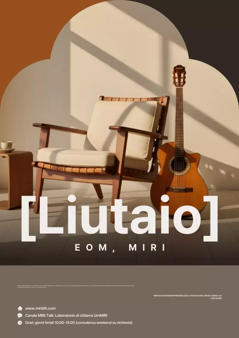 Pubblicità di strumenti musicali moderni marroni