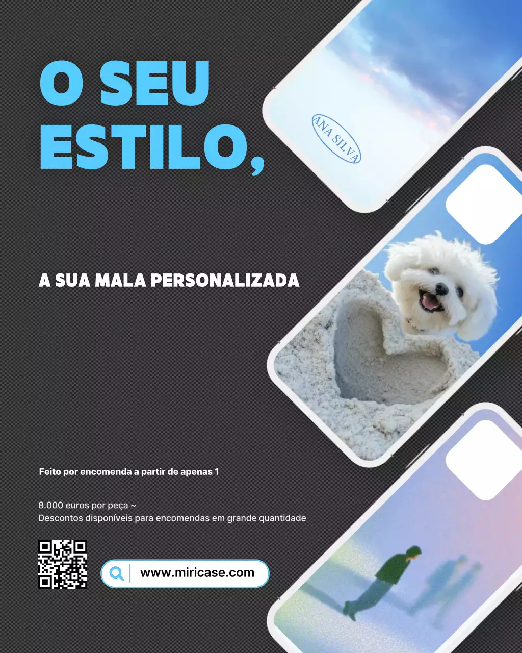 Anúncio de personalização moderno em preto