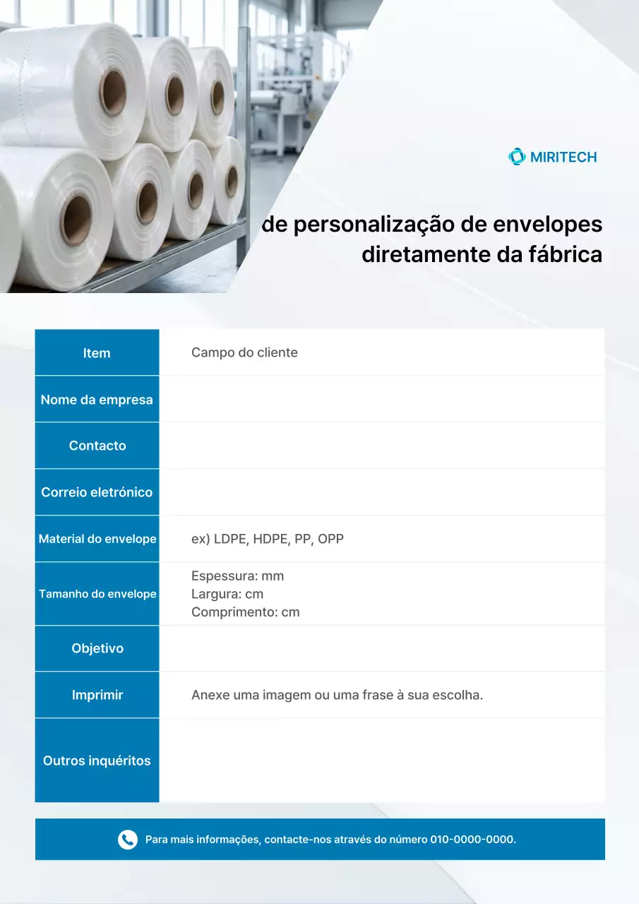 Promoção do formulário de inscrição para fabricação de produtos brancos e limpos