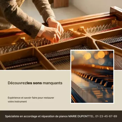 Publicité pour de la musique classique beige