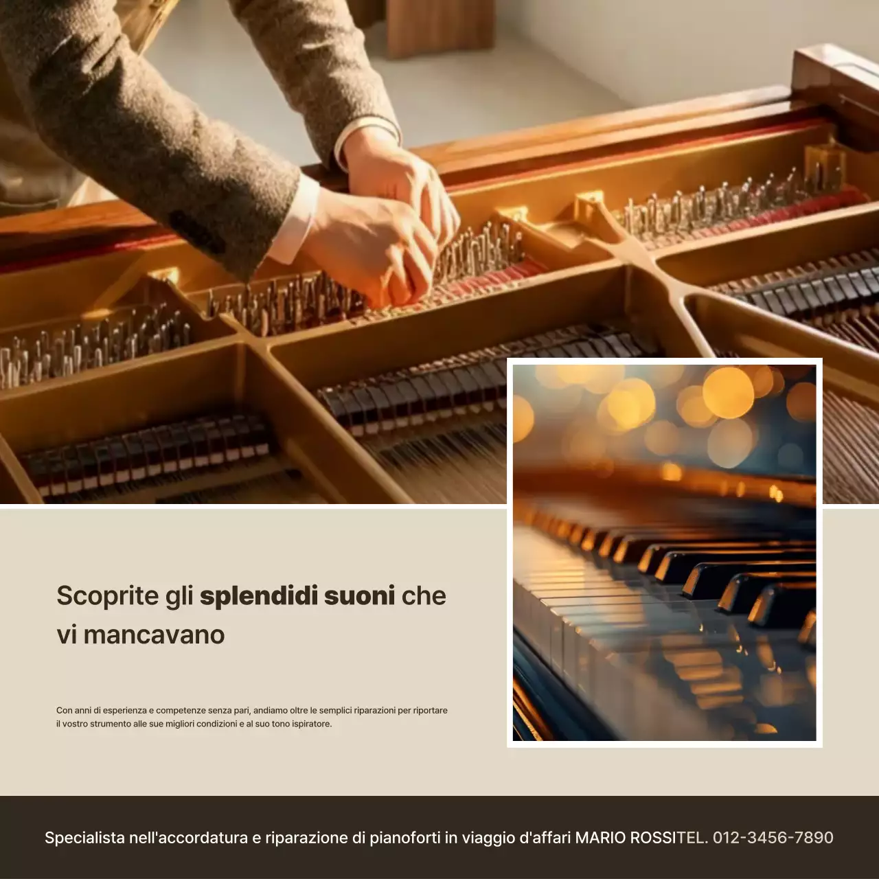 Pubblicità di musica classica beige