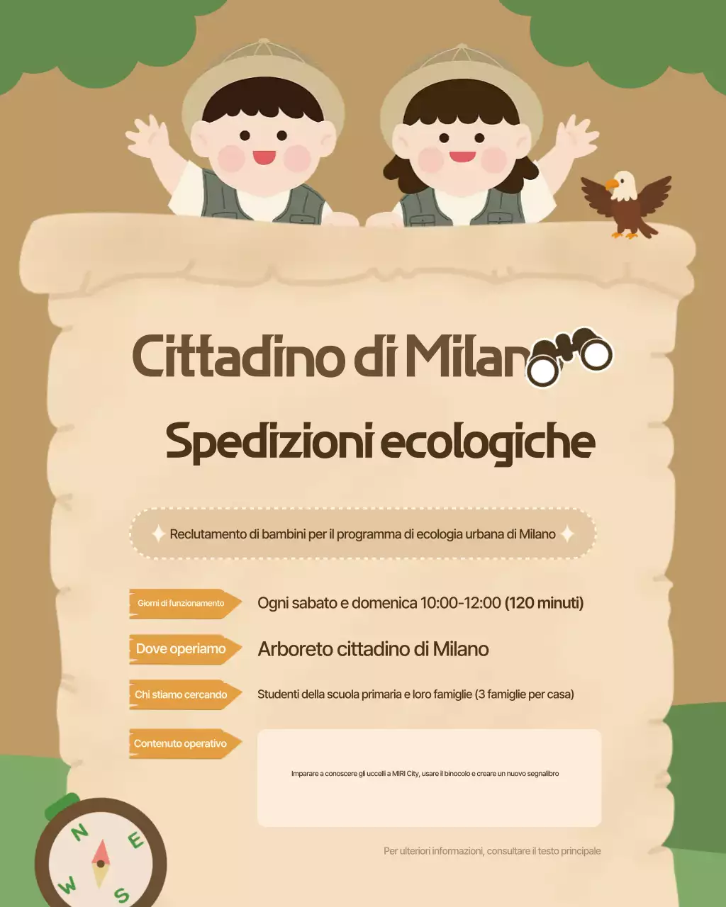 Annuncio di reclutamento per il team di esplorazione ecologica Brown Baby