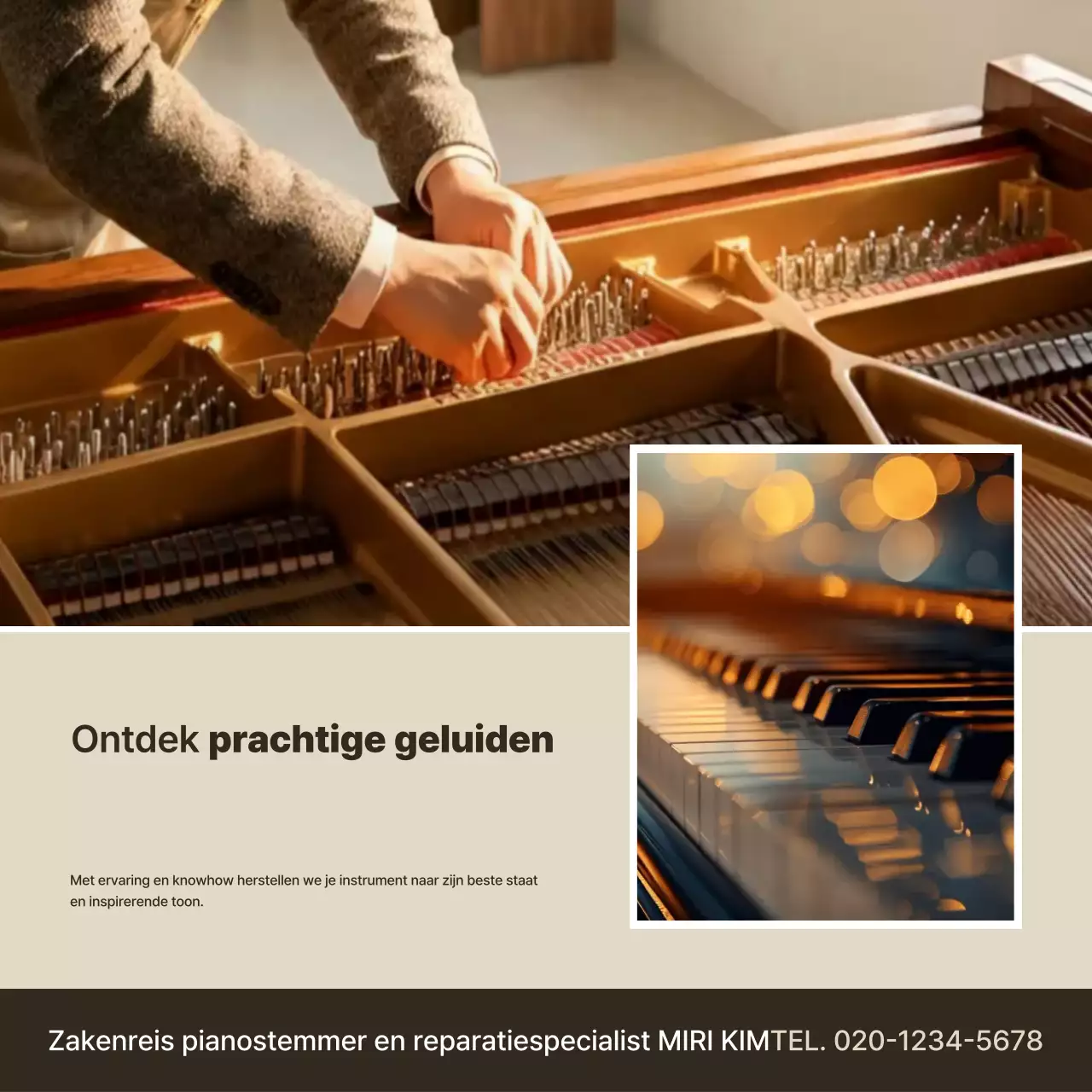 Beige Klassieke Muziek Advertentie