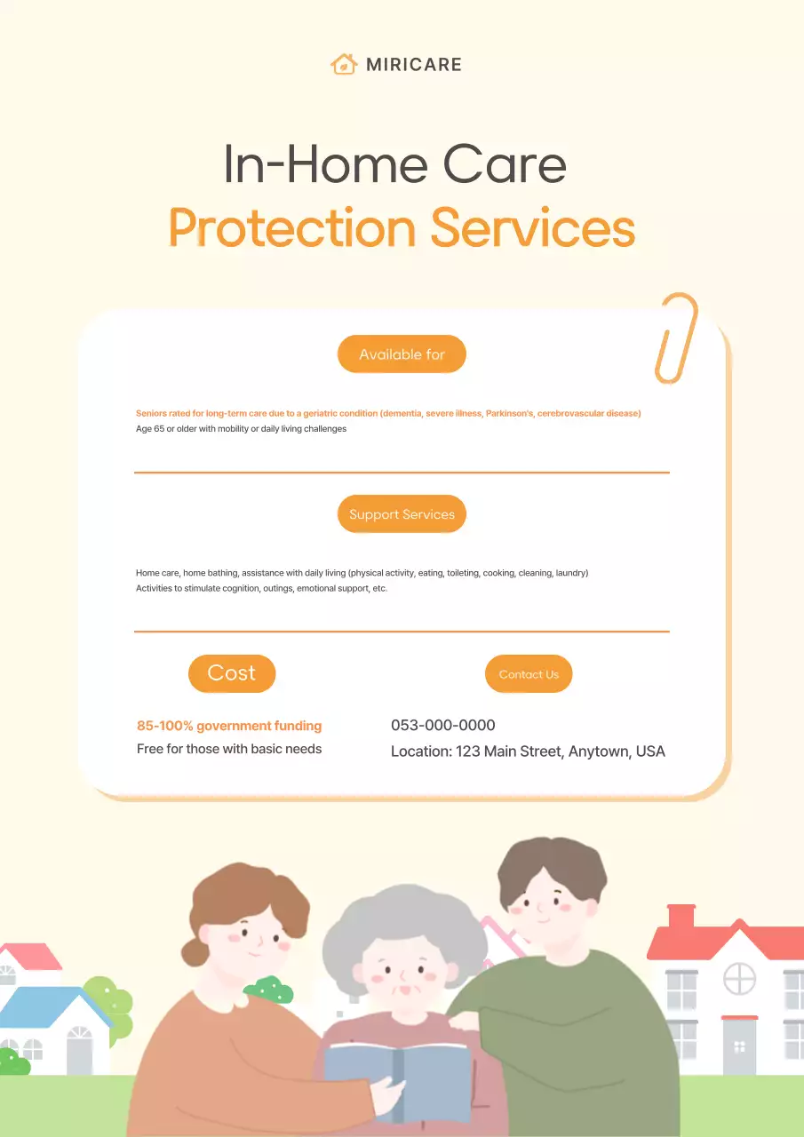 Thông tin và khuyến mãi dịch vụ chăm sóc tại nhà màu ngà đơn giản